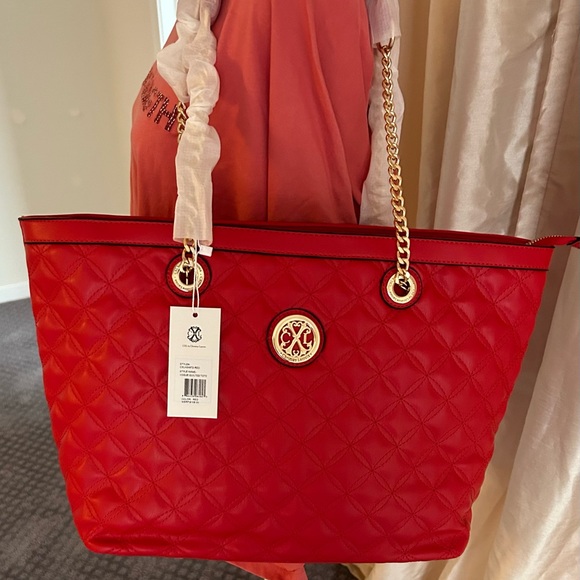 NWT CXL by Christian Lacroix Style#: CXLH24972-RED VOGUE QUILTED TOTE - Picture 14 of 14
